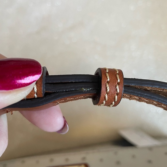 DOONEY & BOURKE OSTRICH EAST WEST FLAP SHOULDER BAG IN FOG✨ - Picture 8 of 14